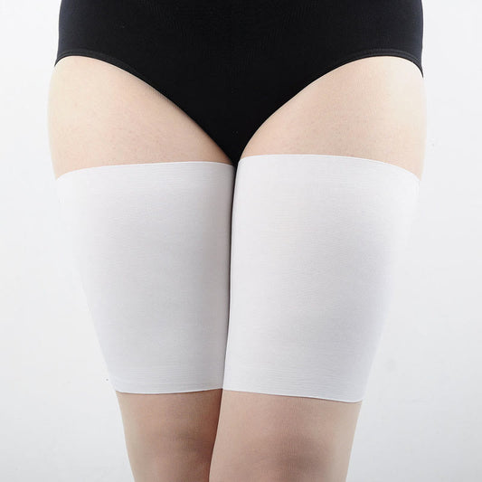 Plus Size Non Slip Elastic Thigh Sleeve(3 Pairs) - White - 4XL - image 0