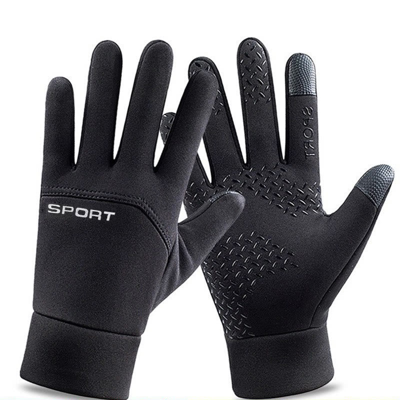 Cycling Plush Warm Gloves - Black - XL - image 0