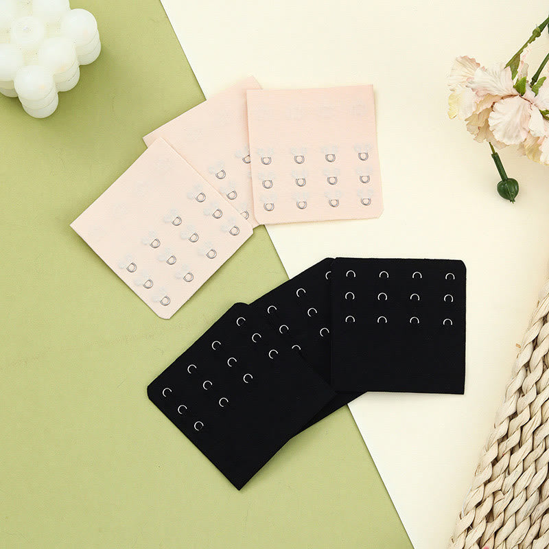 Solid Color Bra Extender Buckles(6 Pieces) - Black+Nude - 2.99'' - image 0