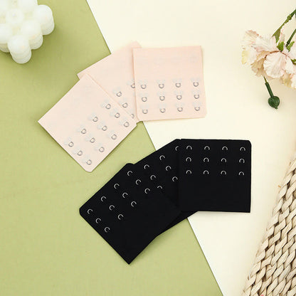 Solid Color Bra Extender Buckles(6 Pieces) - Black+Nude - 2.99'' - image 0