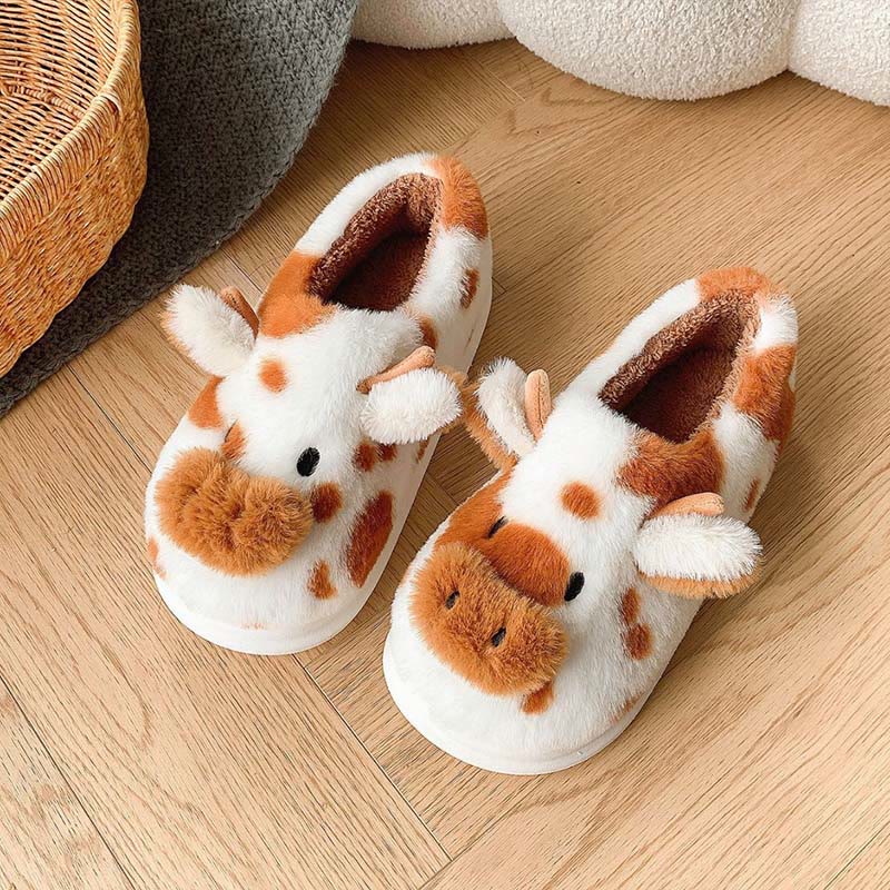 Plus Size Cartoon Cow Slippers - Brown - EU44-45(US9-10) - image 8