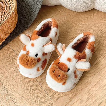 Plus Size Cartoon Cow Slippers - Brown - EU44-45(US9-10) - image 8