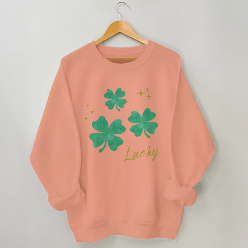 Plus Size Four Leaf Clover Sweatshirt - Orange - 3XL - image 5
