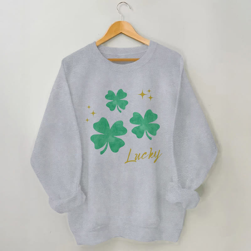 Plus Size Four Leaf Clover Sweatshirt - Grey - 3XL - image 1