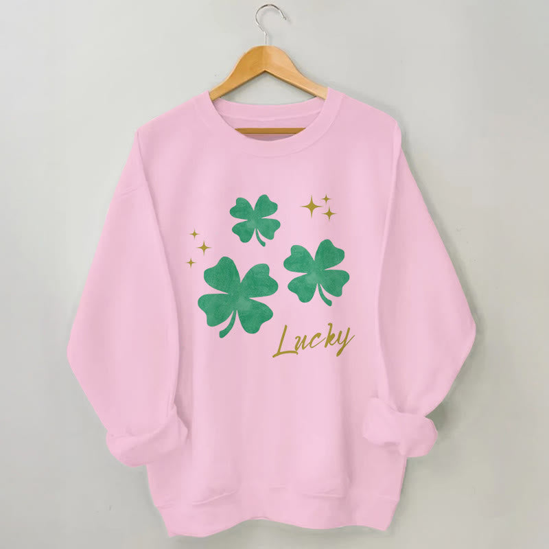 Plus Size Four Leaf Clover Sweatshirt - Pink - 3XL - image 4