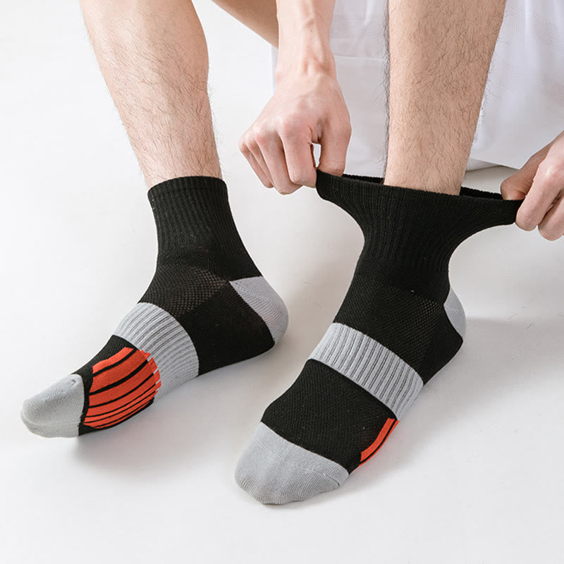 Plus Size Colorblock Basketball Quarter Compression Socks(5 Pairs) - image 2