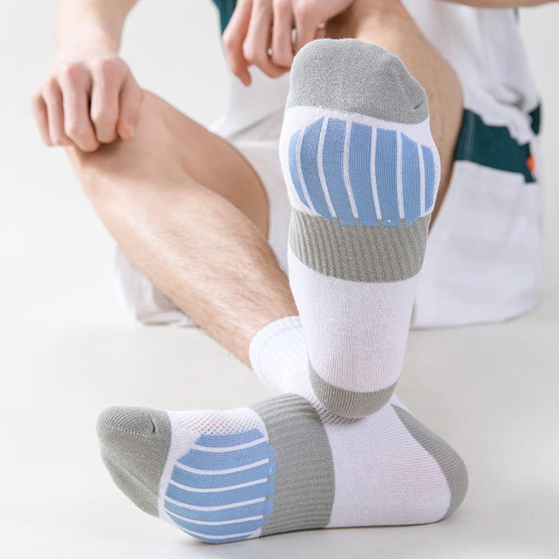 Plus Size Colorblock Basketball Quarter Compression Socks(5 Pairs) - image 4