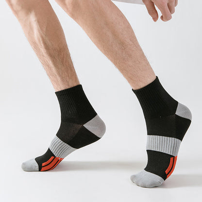 Plus Size Colorblock Basketball Quarter Compression Socks(5 Pairs) - image 1
