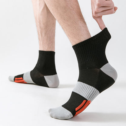 Plus Size Colorblock Basketball Quarter Compression Socks(5 Pairs) - image 3