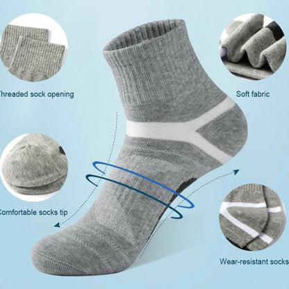 Plus Size Cotton Sports Quarter Compression Socks(5 Pairs) - image 2