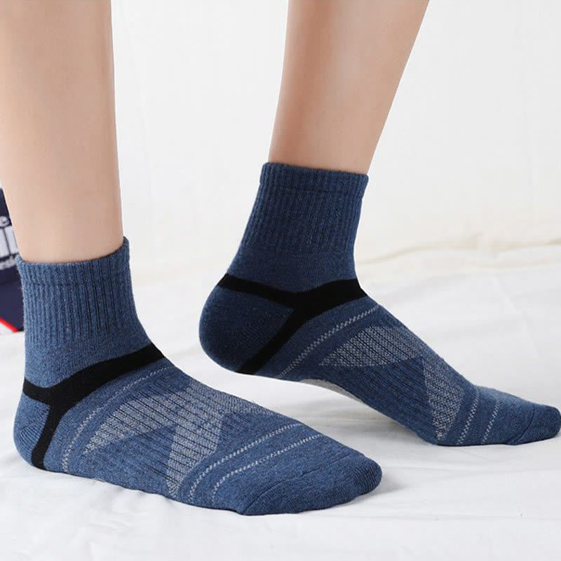 Plus Size Cotton Sports Quarter Compression Socks(5 Pairs) - image 1