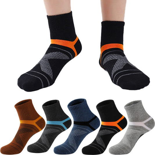 Plus Size Cotton Sports Quarter Compression Socks(5 Pairs) - image 0
