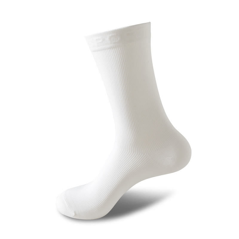 Plus Size Anti Slip Strips Quarter Compression Socks(6 Pairs) - White - EU37-45(US4-11) - image 8