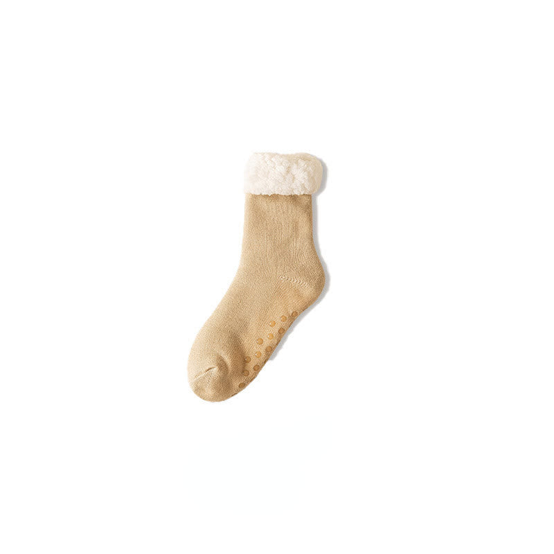 Plus Size Extra Thick Slipper Socks(3 Pairs) - Khaki - EU39-45(US6-11) - image 10