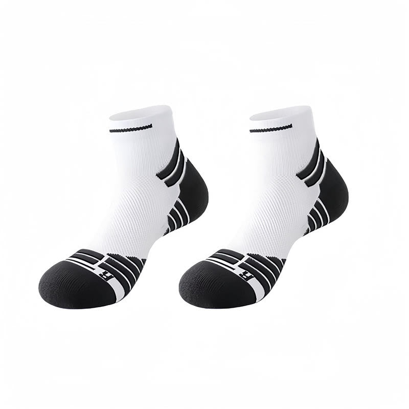 Plus Size Lightweight Cushioning Ankle Compression Socks(4 Pairs) - Black&White - EU38-44(US5-10) - image 9