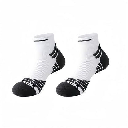 Plus Size Lightweight Cushioning Ankle Compression Socks(4 Pairs) - Black&White - EU38-44(US5-10) - image 9