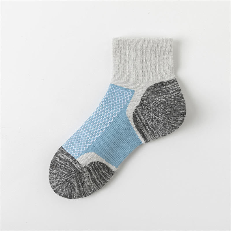 Bright Color Matching Ankle Compression Socks(5 Pairs) - Blue - EU36-40(US3-7) - image 7