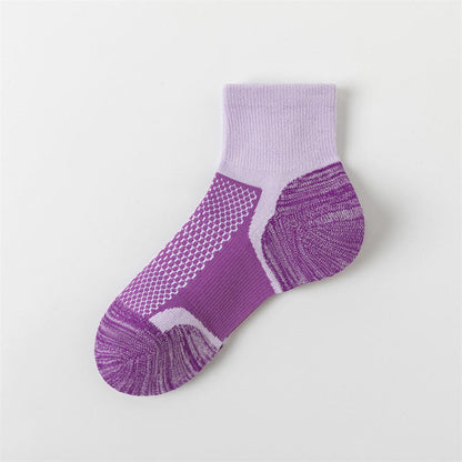 Bright Color Matching Ankle Compression Socks(5 Pairs) - Purple - EU36-40(US3-7) - image 5
