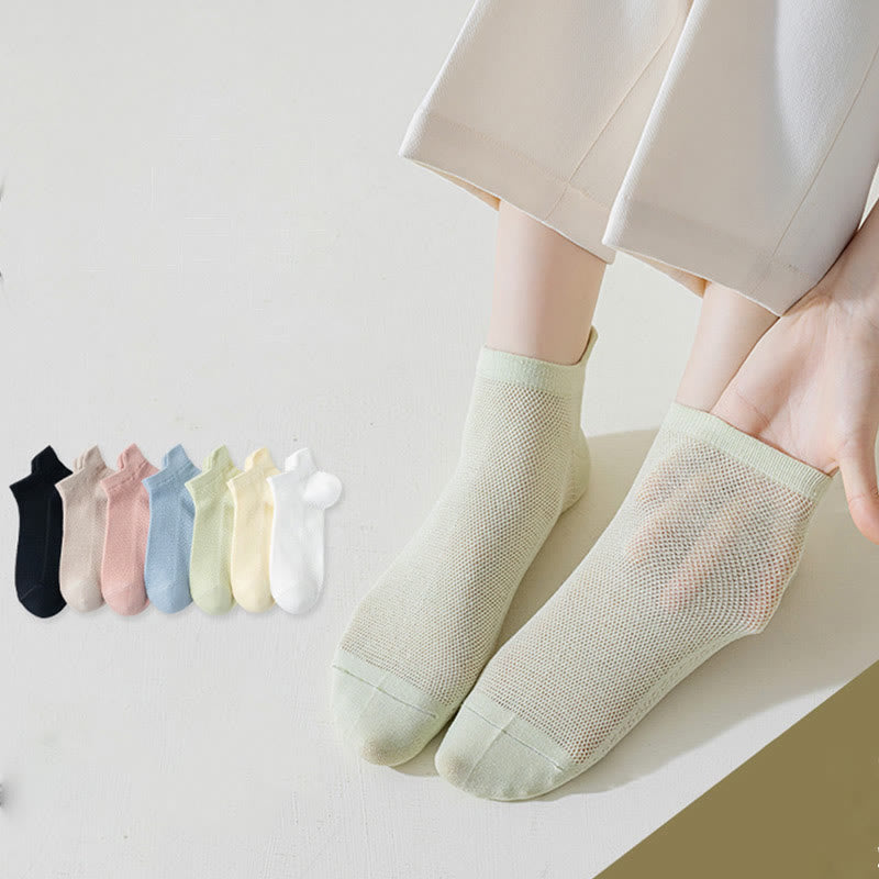 Classic Colors Mesh Ankle Socks(7 Pairs) - image 2