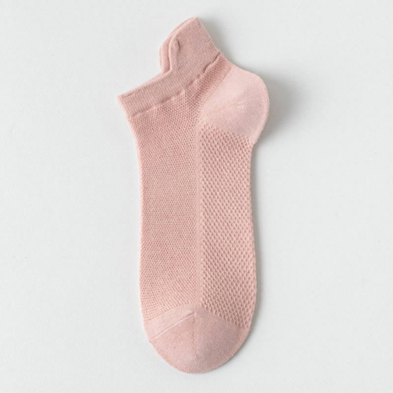 Classic Colors Mesh Ankle Socks(7 Pairs) - Pink - EU36-40(US3-7) - image 7