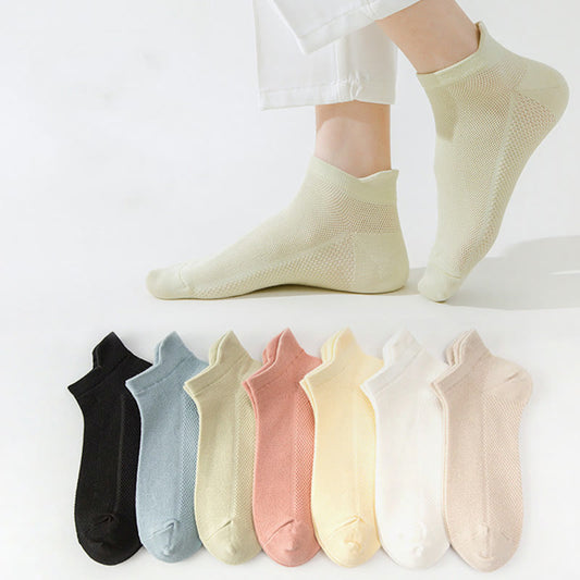 Classic Colors Mesh Ankle Socks(7 Pairs) - image 0