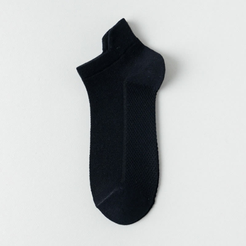 Classic Colors Mesh Ankle Socks(7 Pairs) - Black - EU36-40(US3-7) - image 9