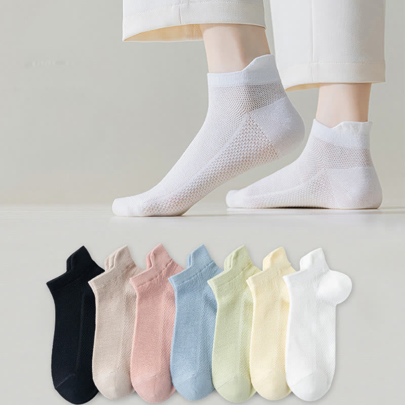 Classic Colors Mesh Ankle Socks(7 Pairs) - image 1