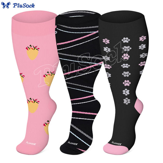 Plus Size Dog Footprints Pineapple Compression Socks 2XL-7XL - image 0