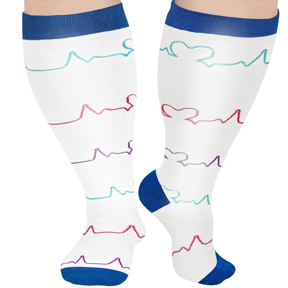 Plus Size Medical Devices Pattern Compression Socks - image 4
