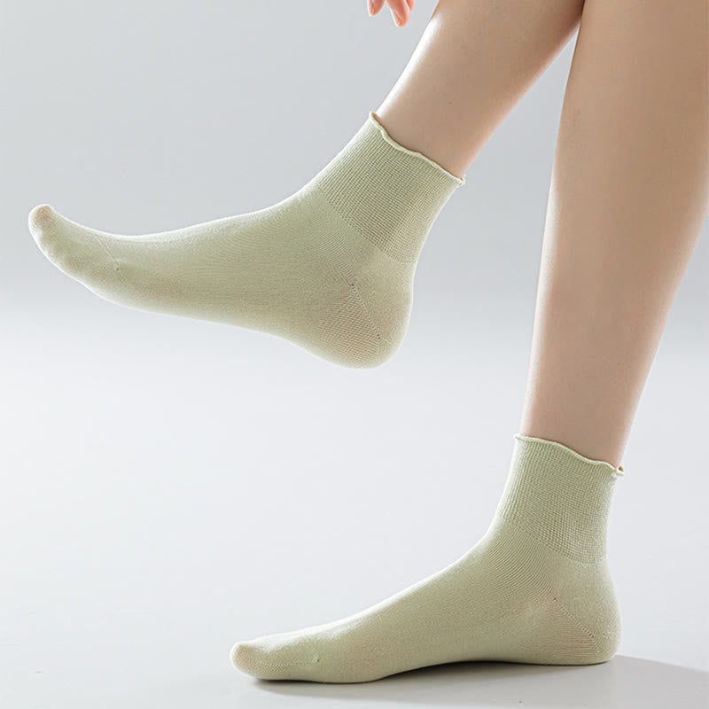 Laciness Solid Color Ankle Socks(10 Pairs) - image 5