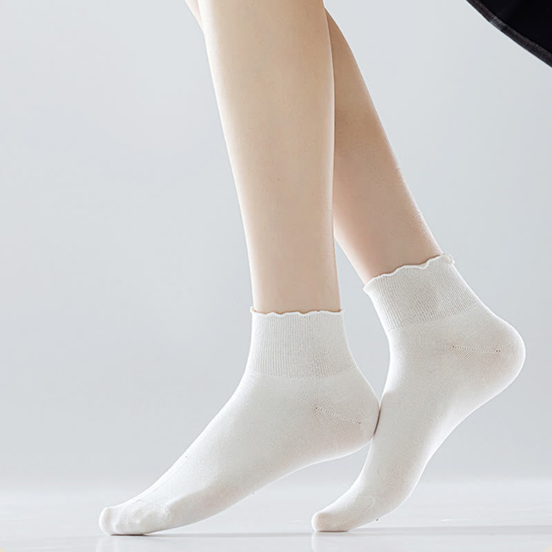 Laciness Solid Color Ankle Socks(10 Pairs) - image 1