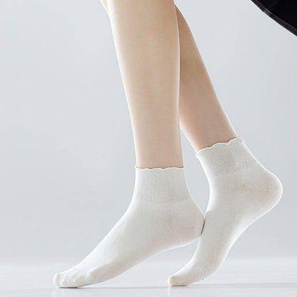 Laciness Solid Color Ankle Socks(10 Pairs) - image 1
