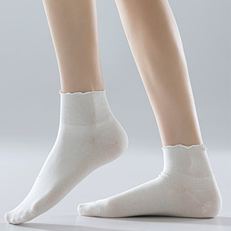 Laciness Solid Color Ankle Socks(10 Pairs) - image 2