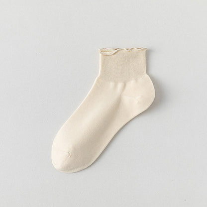 Laciness Solid Color Ankle Socks(10 Pairs) - Nude - EU36-40(US3-7) - image 12