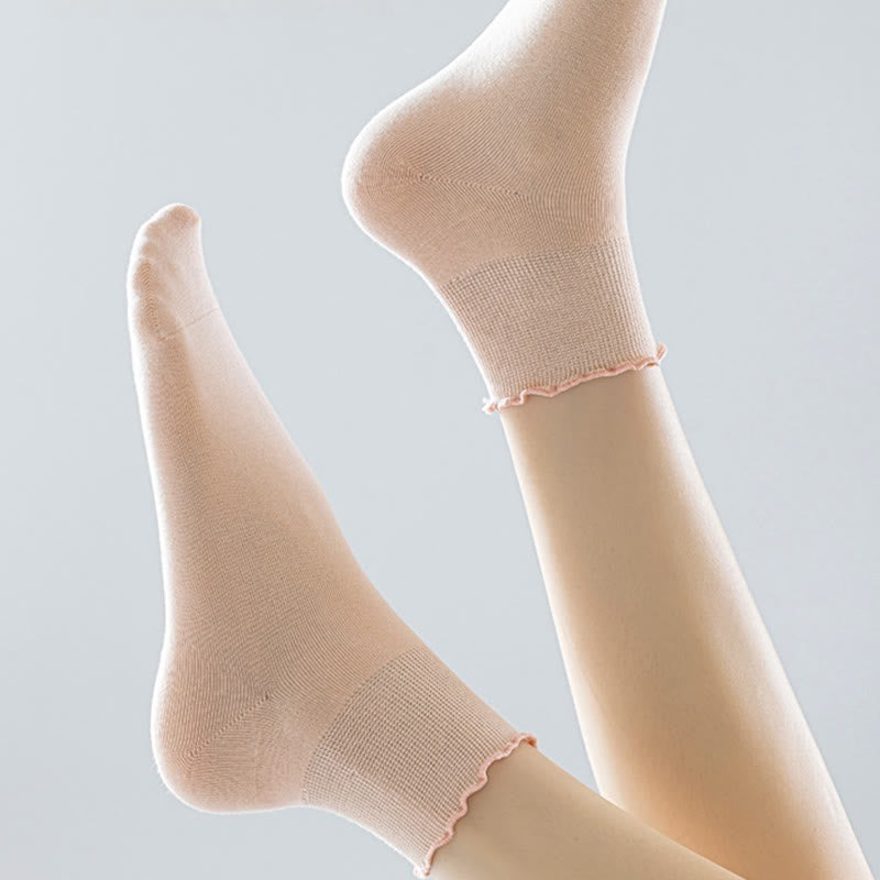 Laciness Solid Color Ankle Socks(10 Pairs) - image 6