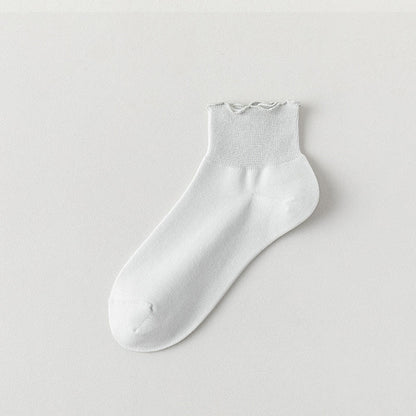Laciness Solid Color Ankle Socks(10 Pairs) - Light Gray - EU36-40(US3-7) - image 18