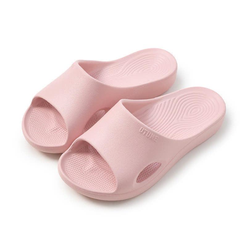 Solid Color Arch Support Non-Slip EVA Bathroom Slides - Pink - EU37-38(US4.5) - image 2