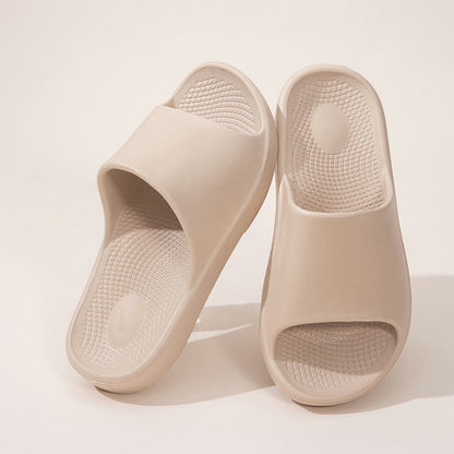 Solid Color Thick Sole Home EVA Slides - Khaki - EU44-45(US10-11) - image 3