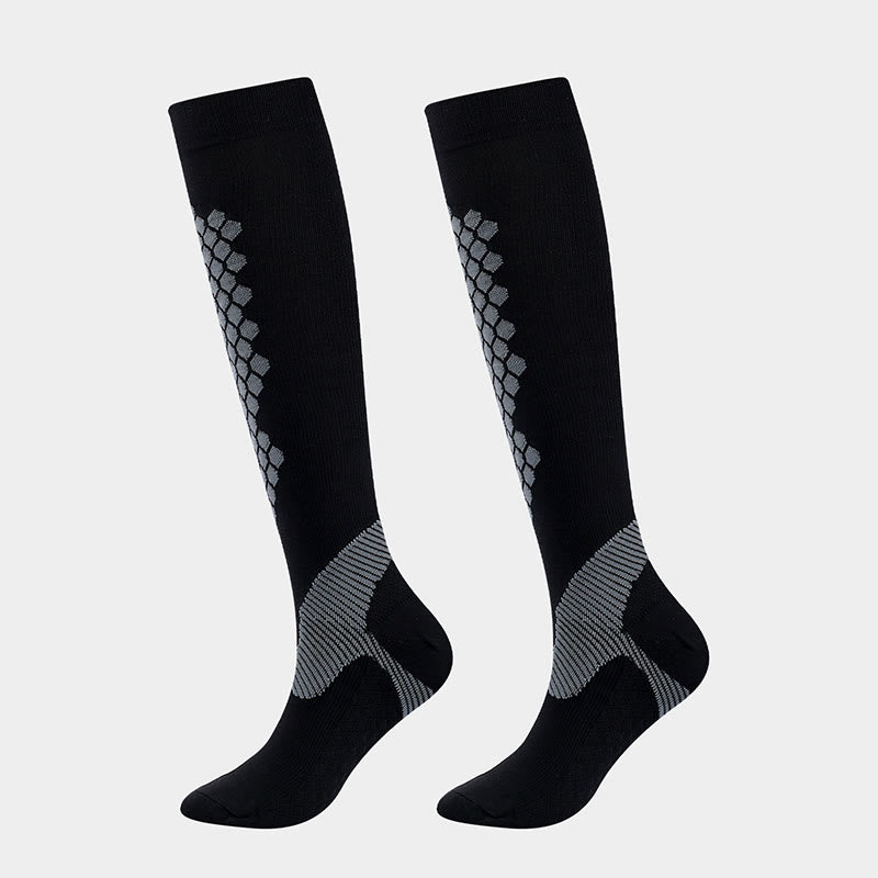 Diamond Lattice Sports Compression Socks(3 Pairs) - Black - EU38-41(US8-11) - image 4