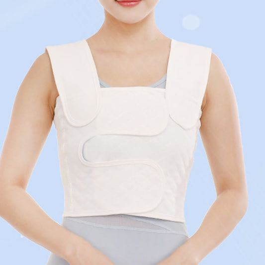 Comfortable Elastic Chest Breast Rib Fixation Brace - White - 2XL - image 0