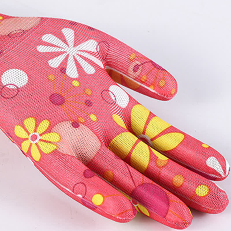 Nylon Knit Printed Gardening Work Gloves(12 Pairs) - image 3