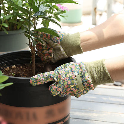 Flower Print Gardening Work Protective Gloves(3 Pairs) - image 1
