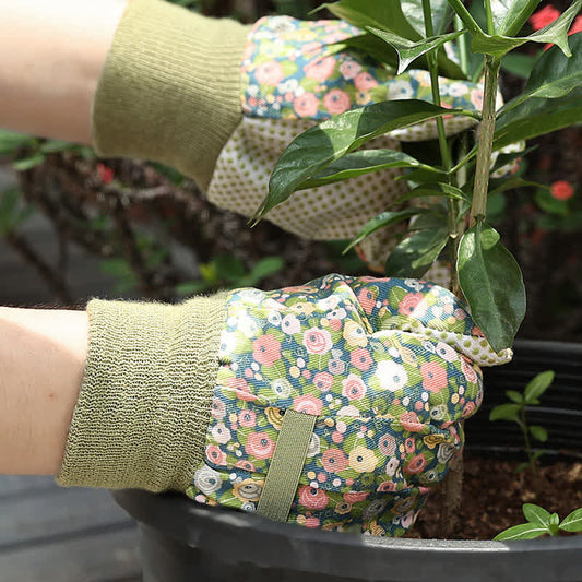 Flower Print Gardening Work Protective Gloves(3 Pairs) - image 0