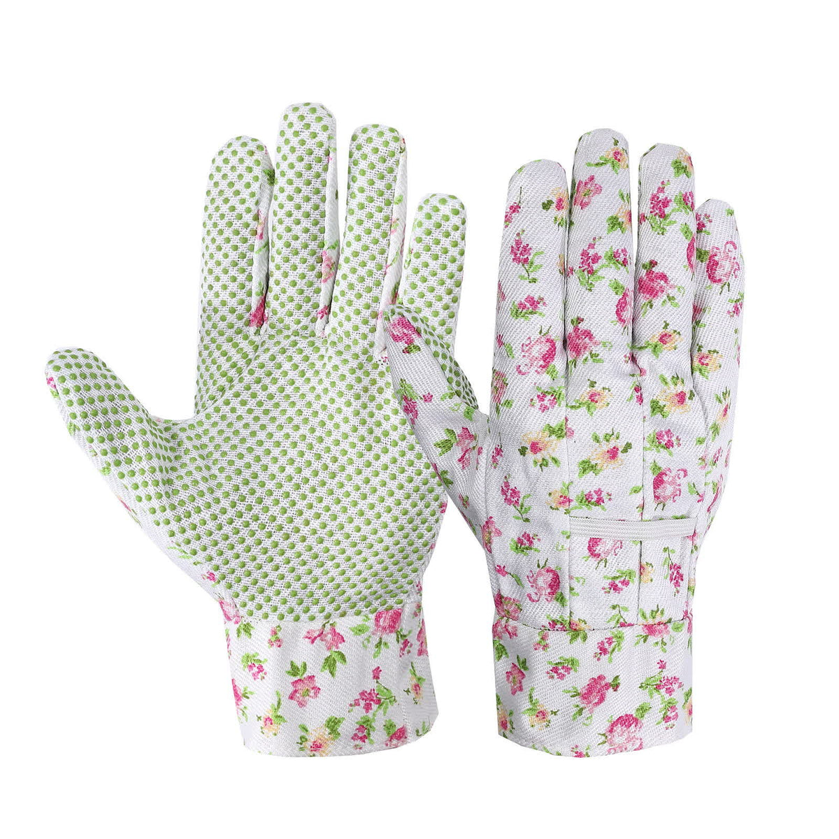 Elegant Floral Print Garden Gloves(3 Pairs) - Pink - One Size - image 0