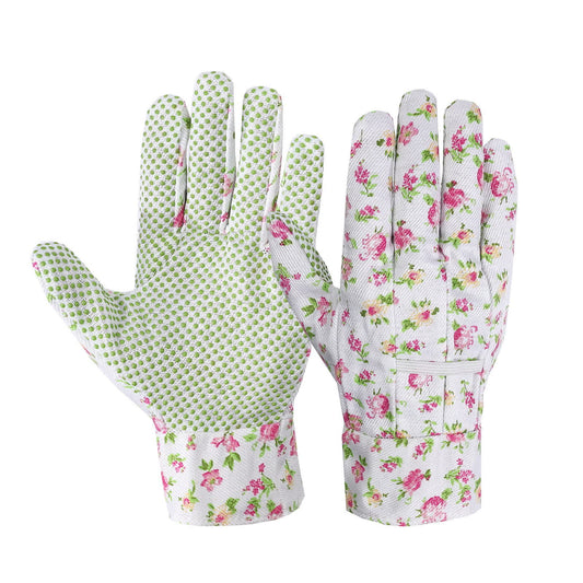 Elegant Floral Print Garden Gloves(3 Pairs) - Pink - One Size - image 0