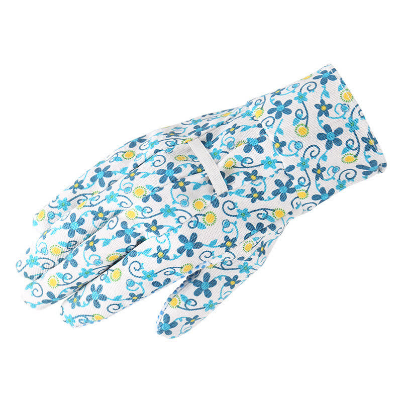 Floral Printed Garden Protective Knitted Gloves(3 Pairs) - image 1