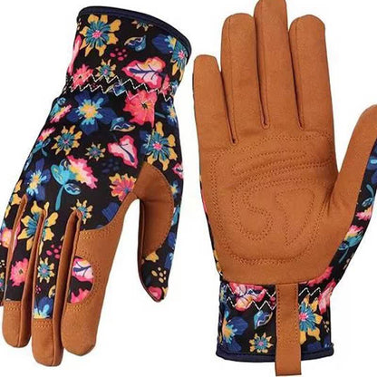 Vibrant Floral Print Garden Gloves - C - One Size - image 6