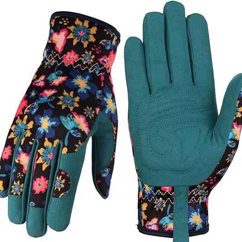 Vibrant Floral Print Garden Gloves - D - One Size - image 7