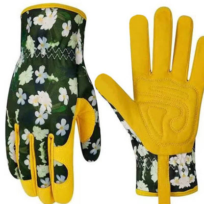 Vibrant Floral Print Garden Gloves - B - One Size - image 5