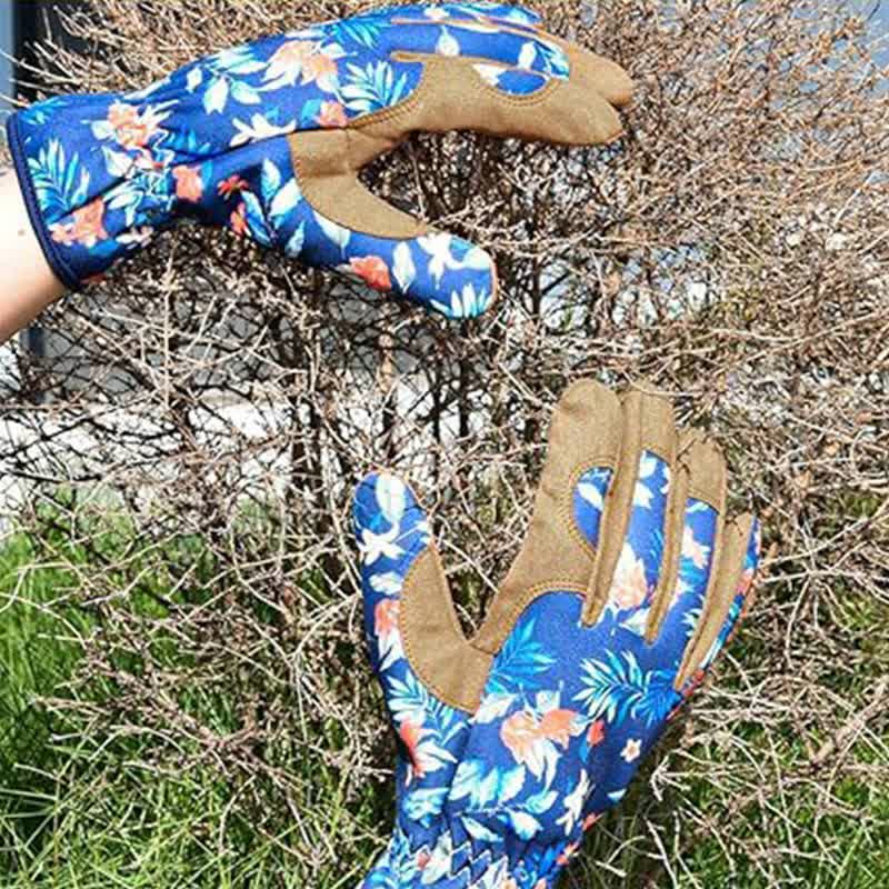 Vibrant Floral Print Garden Gloves - image 2